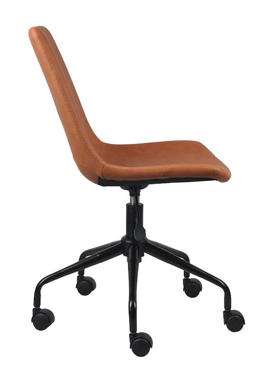 Rotativă Scaun Vizitator Vintage cu Roți în Culoare Negru 47x55.5x47cm 1buc
