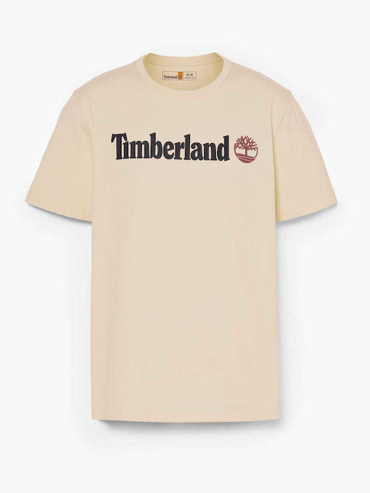 Timberland Ανδρικό T-shirt Κοντομάνικο Μπεζ