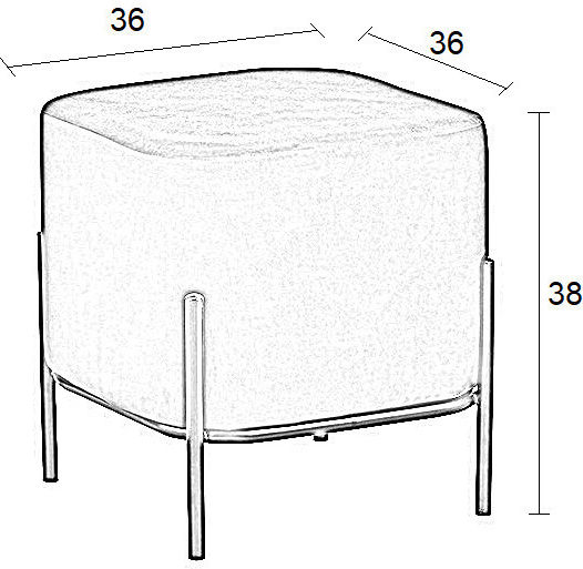 Stool For Living Room Bella Gray 36x36x38cm