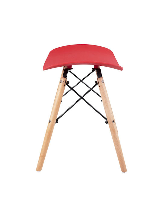 Stool For Kitchen made of Polypropylene Tonia Red 47x34.5x46.5cm