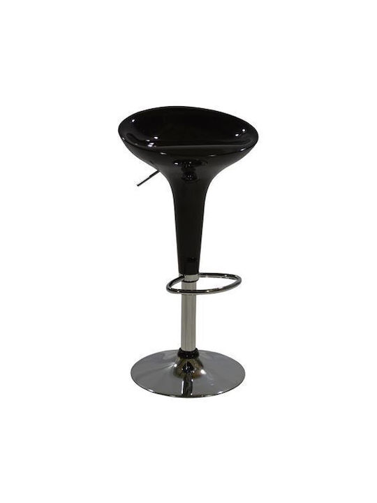 Hocker Bar Daisy mit Höhenverstellbar Black Velvet-Black Metal 2Stück 44x38x78cm