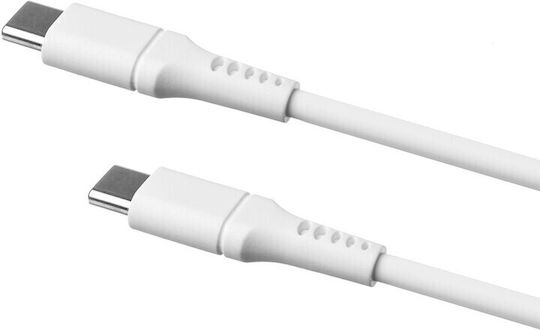 Fixed Заряден USB 2.0 Кабел USB-C Мъжки - USB-C 60W Захранване (PD) Бял 1.2м