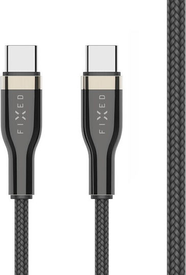 Fixed Cablu Braided USB 2.0 USB-C Masculin - USB-C 100W PD Negru 2m