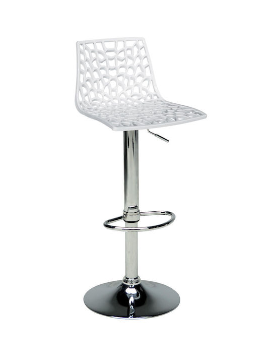 Stool Bar Spider Gas Lift White with Back & Adjustable Height White 37x34x58cm