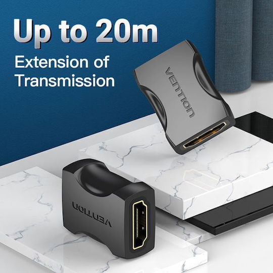 Vention Hdmi Female To Female Adapter Black 2 Pcs