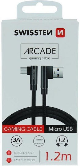 Swissten Regular USB 2.0 spre micro USB Cablu Negru 1.2m 1buc