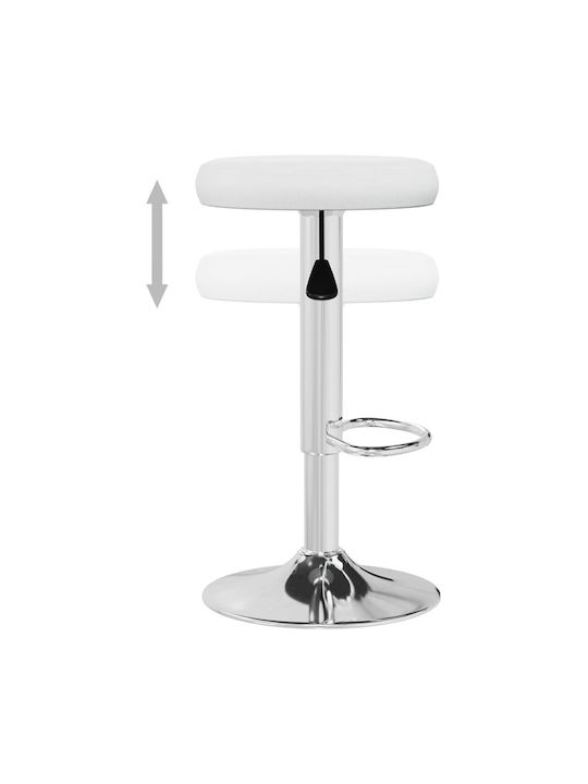 Stool Bar with Adjustable Height White 2pcs 31x31x58-78cm