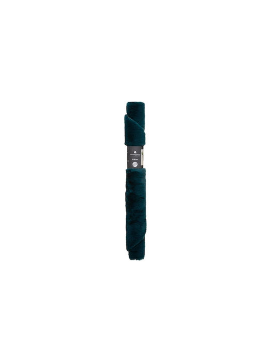 Atmosphera Χαλί Στρογγυλό Shaggy Γούνινο Bleu Canard Φ80cm