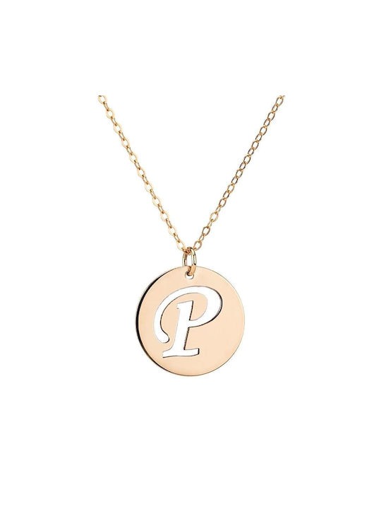 Goldsmith Necklace Monogram from Pink Gold Plated Silver