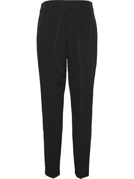 Dama Talie înaltă Pantaloni Chino cu Croială Tapered Negru