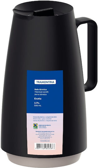 Tramontina Jug Thermos Plastic / Glass 500ml Black