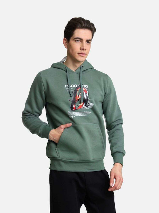 Paco & Co Herren Sweatshirt mit Kapuze Grün