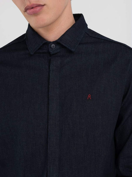Long-sleeved Denim Shirt Blue
