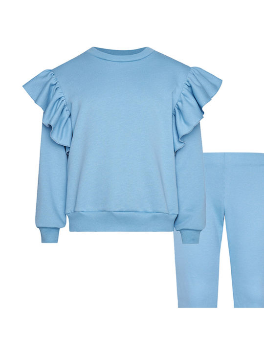 Two In A Castle Kids Set with Leggings Summer 2pcs Light Blue