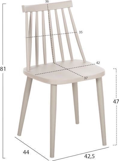 Chairs Dining Room Vanessa 42.5x44x81cm 4pcs Grey Chairs Dining Room Vanessa 42.5x44x81cm 4pcs Grey