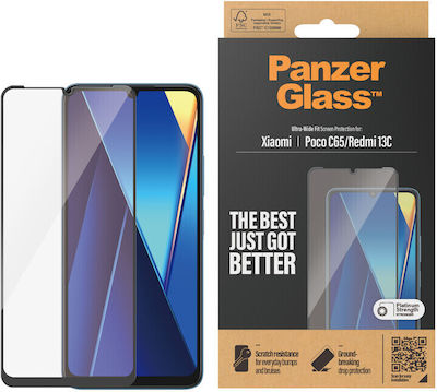 Sticlă de protecție Panzerglass pentru ecranul telefonului mobil Xiaomi Redmi 13c Poco C65 Ultra-wide Fit