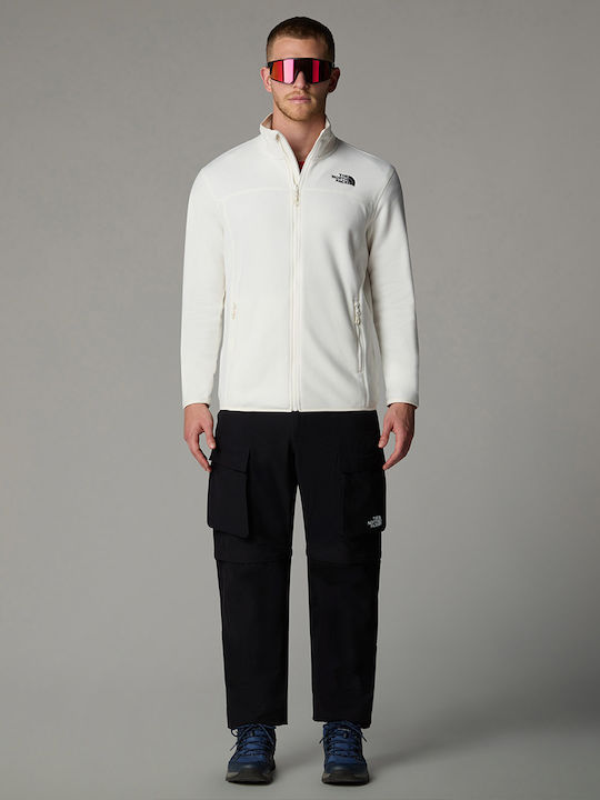 100 Glacier Men's Fleece Cardigan White