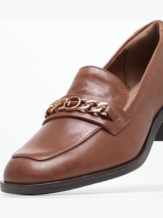 Δερμάτινα Γυναικεία Loafers σε Ταμπά Χρώμα