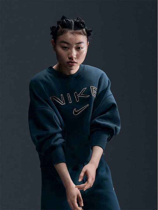 Cropped Women's Sweatshirt Navy Blue