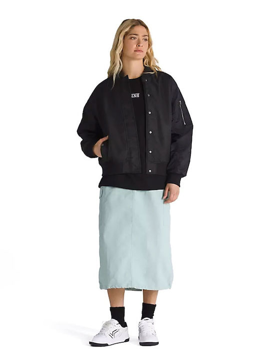 Kurz Damen Bomberjacke Schwarz