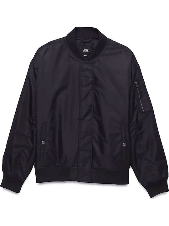 Kurz Damen Bomberjacke Schwarz