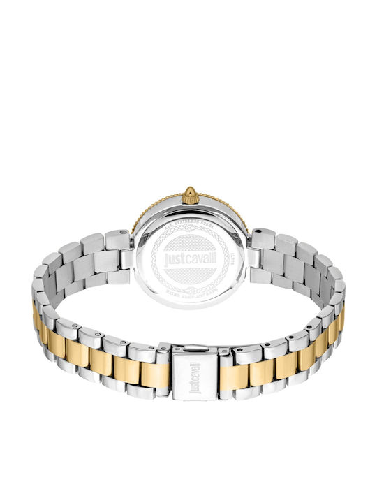 Just Cavalli Glam Дамски Часовник 30мм Кварцов със Златна Стоманена Гривна