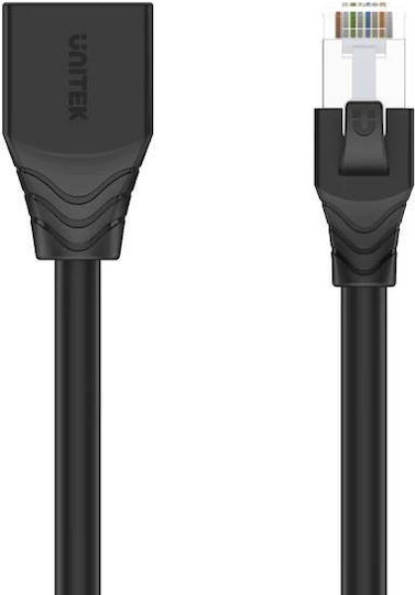 Cablu de rețea Unitek C1896bk Rj-45 8p8c M-f Cat 6 Stp 3m