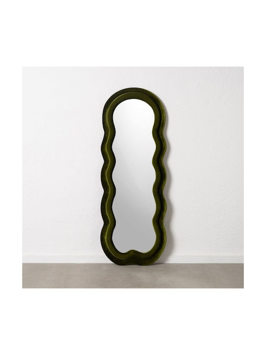 BigBuy Wall Mirror Full Length Oval with Green Wooden Frame 160x60cm 1pcs