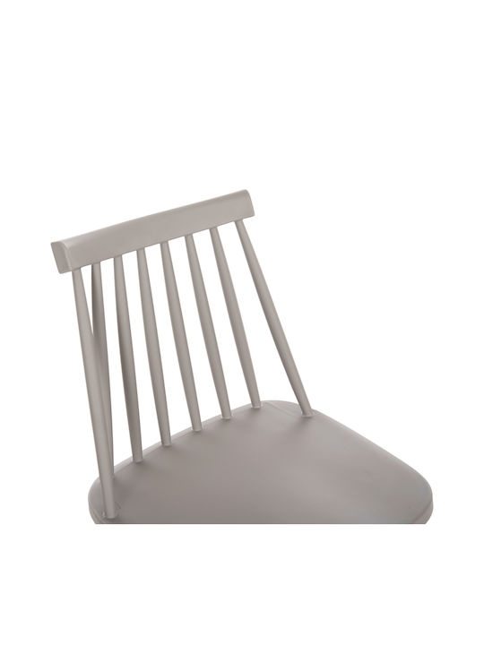 Hocker Bar mit Rückenlehne aus Polypropylen Vanessa Gray 2Stück 47x48.5x107cm