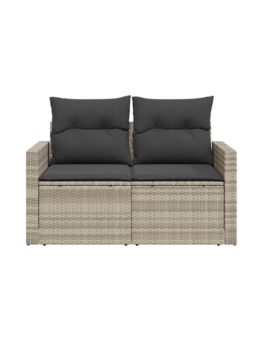Zweisitziges Sofa Außenbereich Rattan mit Kissen 110x55cm