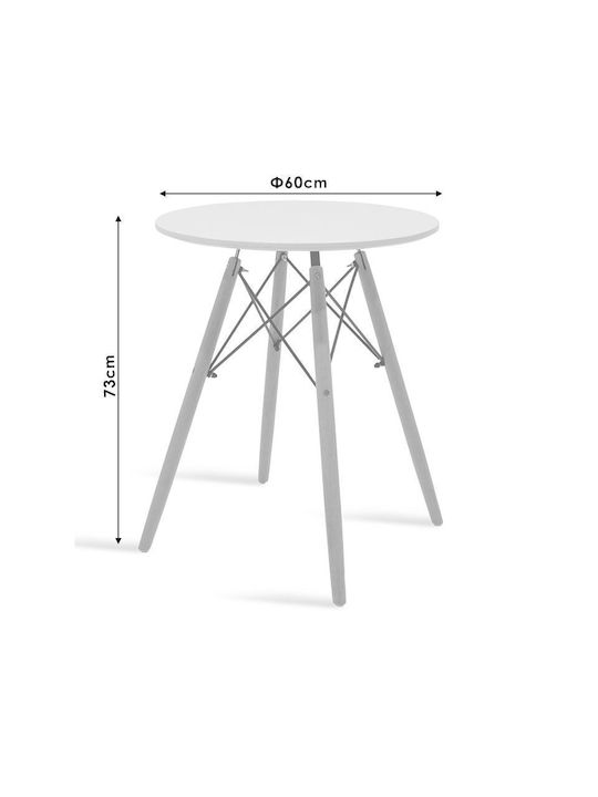 Julita Round Table Dining Room Wooden Black 60x60x73cm