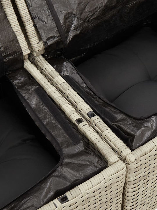 Zweisitziges Sofa Außenbereich Rattan mit Kissen 110x55cm