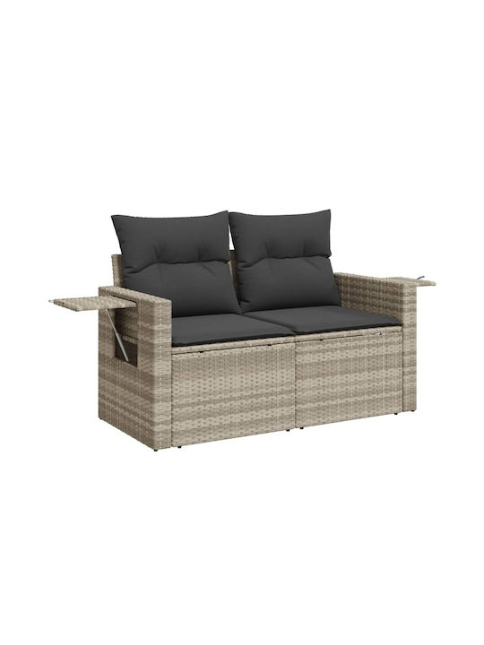 Zweisitziges Sofa Außenbereich Rattan mit Kissen 110x55cm