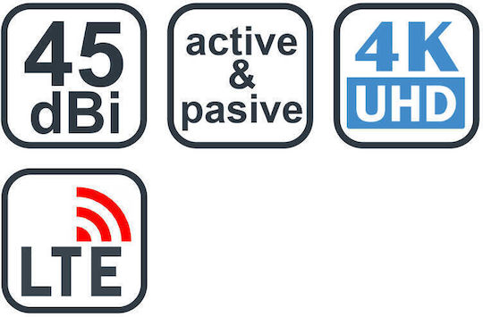 Evolveo DVB-T T2 Innenbereich TV-Antenne (Benötigt Strom) Schwarze