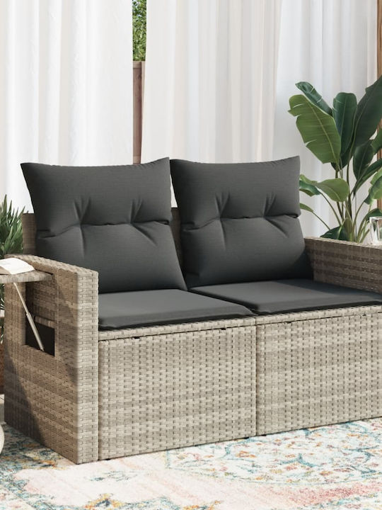 Zweisitziges Sofa Außenbereich Rattan mit Kissen 110x55cm