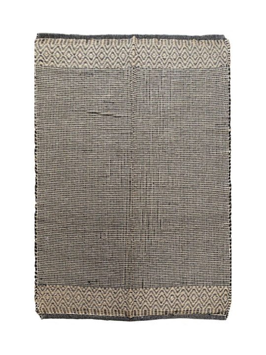 Plastona Rug Rectangular Summer from Jute Black