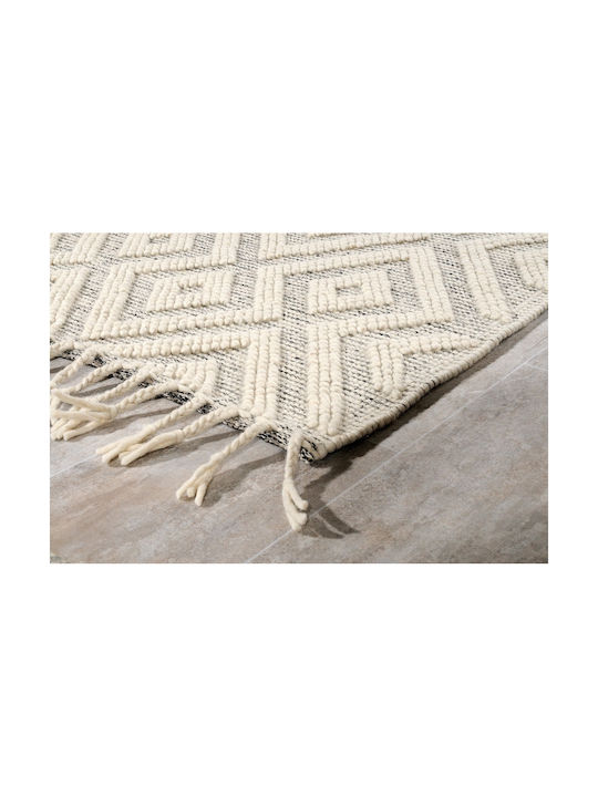 Tzikas Carpets 55157 Lucrat manual Covor Rectangular Lână cu franjuri Alb