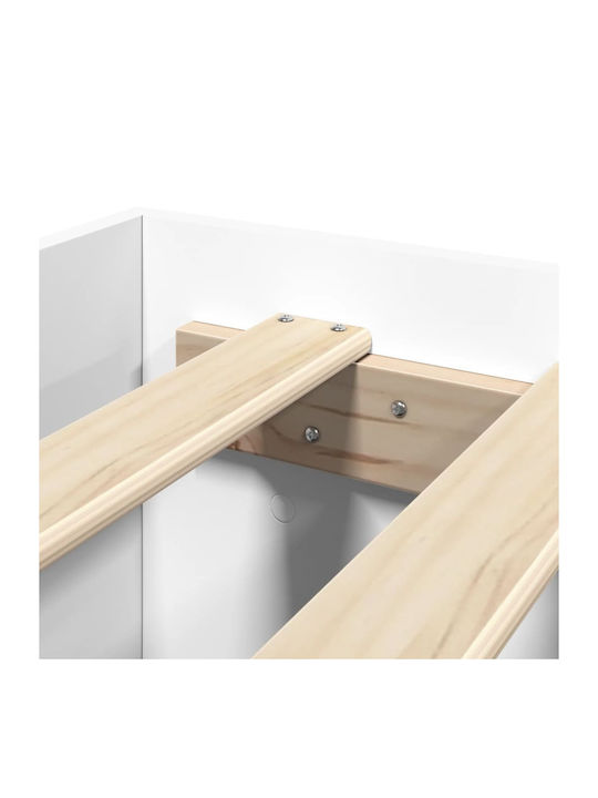 Cadru de pat Vidaxl alb 120x200cm din lemn prelucrat 1 bucata albă singură