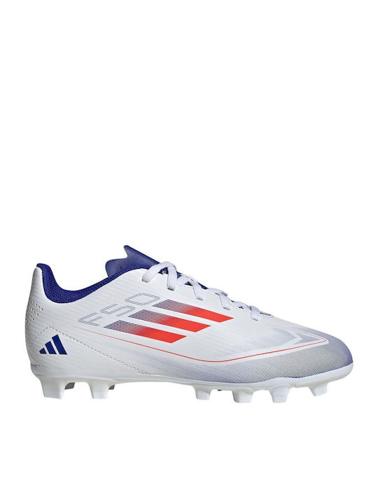 F50 Club Kids Molded Soccer Shoes Cloud White / Solar Red / Lucid Blue
