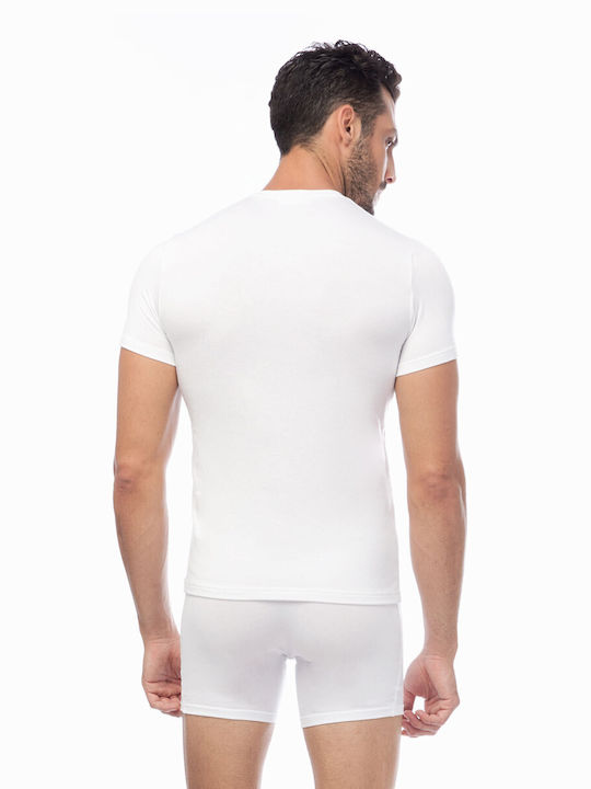 Minerva Men's Undershirt Short-sleeved in White Color