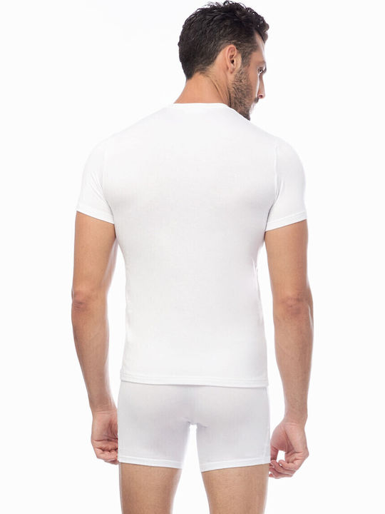 Men's Undershirt Short-sleeved in White Color