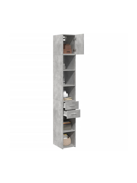 Bookcase Gray 30x42.5x225cm