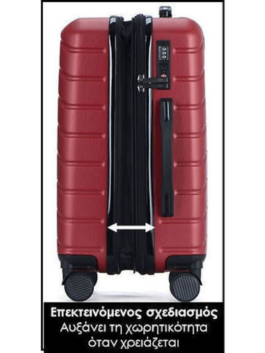 Lavor Cabin Hard Red Suitcase With 4 Wheels Height 55cm