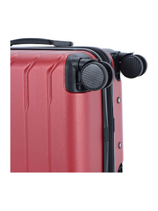 Lavor Cabin Hard Red Suitcase With 4 Wheels Height 55cm