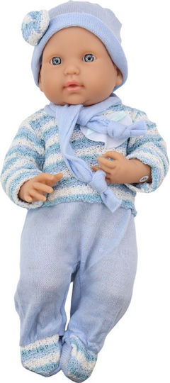 Baby In A Blue Striped Sweater