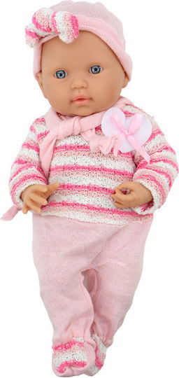 Baby In A Pink Striped Sweater