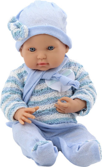 Baby In A Blue Striped Sweater
