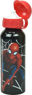 Gim City Kids Water Bottle Spiderman Aluminium Black 520ml