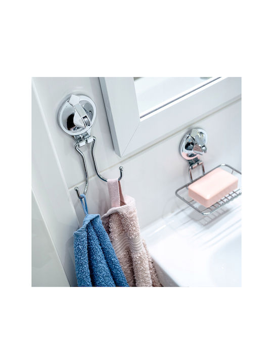 Kadax Double Wall-Mounted Bathroom Hook ​16.5x16.5cm Inox Silver