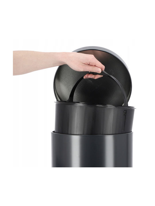Kadax Kadax Waste Bin from Inox Steel with Pedal Black 14lt